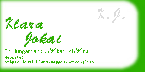 klara jokai business card